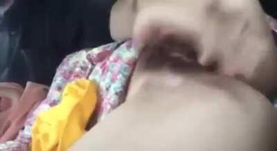 Wild hijab girl enjoys getting fingered in the car, what a lucky guy