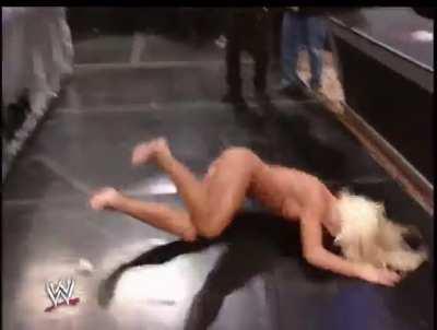 Dawn Marie Throws Pathetic Slut Torrie Wilson Out Of The Ring Like a Piece Of Trash.