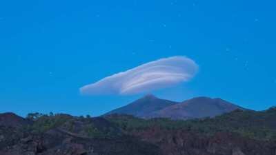 How the stationary lenticular cloud moves in position