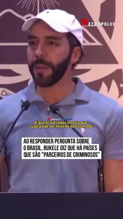 Presidente de El Salvador comenta sobre o Brasil &quot;há países que são parceiros de criminosos”. Ele também afirma que ao conversar com Lula, o brasileiro não conversou sobre segurança pública.