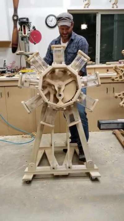 Wooden radial engine at high RPMs