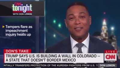 News anchor laughs at Trump announcing wall in Colorado