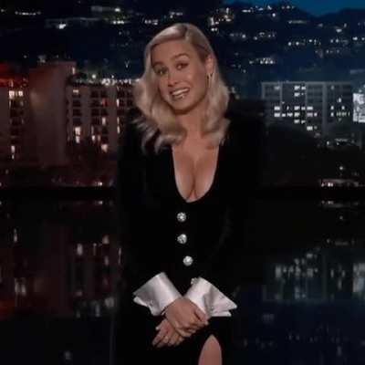 Brie Larson should have picked three lucky fans from different age groups in the audience to motorboat her tits in this dress.