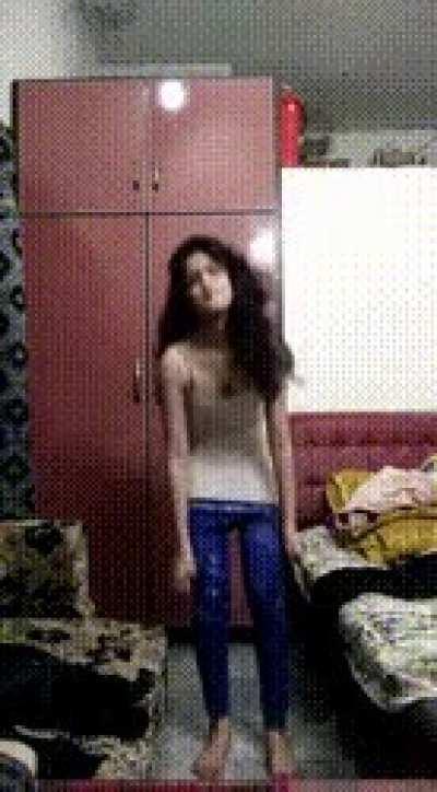 Slim indian teen undressing