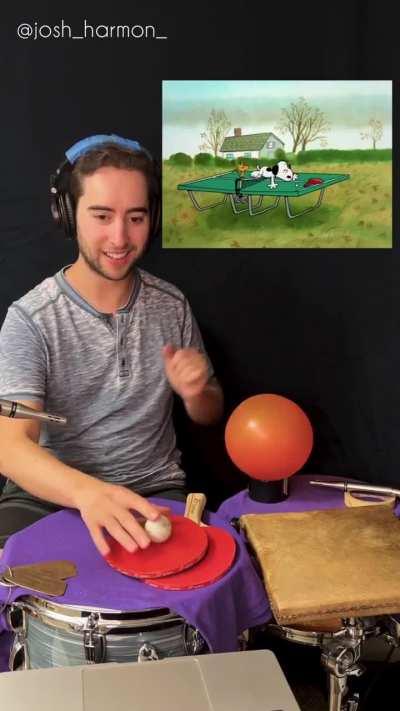 Sound effect specialist does Snoopy ping pong sounds