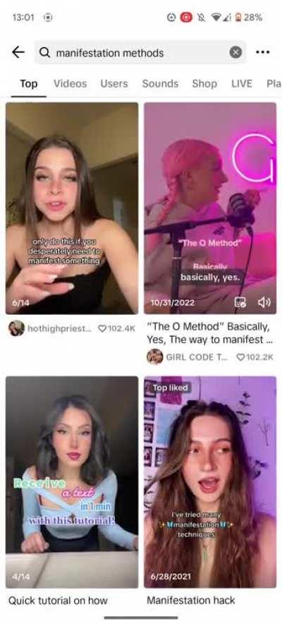 There are literally thousands of these delusional people creating manifestion videos on tiktok claiming they 