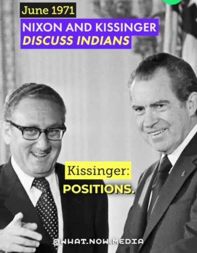 Nixon and Kissinger discussing Indians and Africans. 