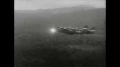 B-25 Mitchell Gunships in action at low level in the Pacific Theater