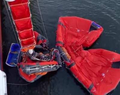 A new Deployable Life raft with a Tunnel to slide in, could save many lives.