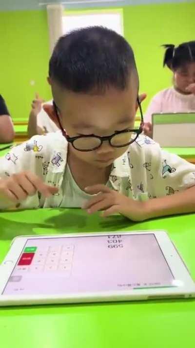 This kid's calculating speed