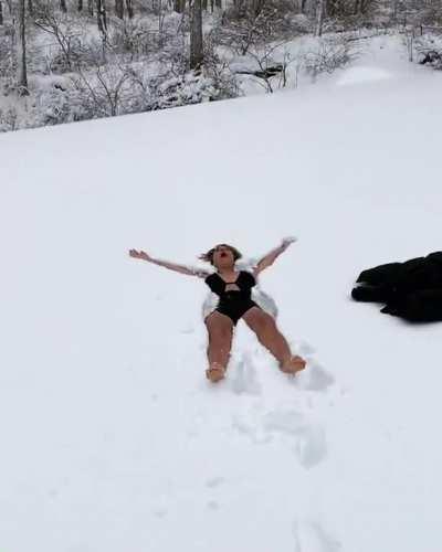 Bikini in snow