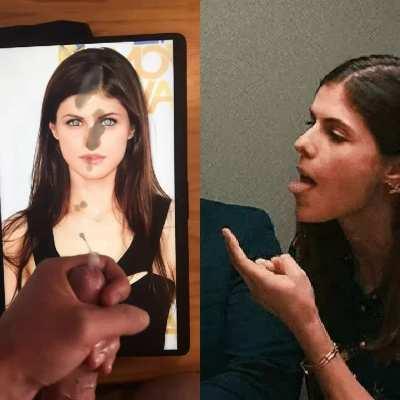 Alexandra Daddario pidiendo leche