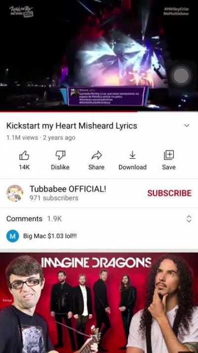 Kickstart my heart misheard lyrics (ad at end- pls skip)