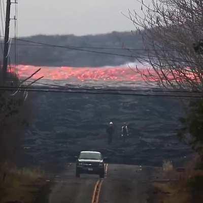 This is not a time-lapse video. Amazing footage of a river of lava moving at an incredible speed captured by photographer Ken Boyer