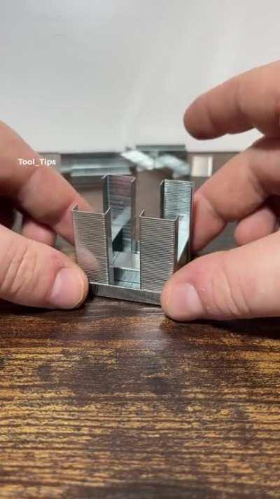 Making a cube out of staples.