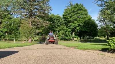 Turns out old BMW wheels fit perfect over my mower tires