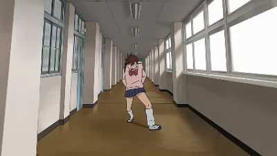 Momo striding the halls like Doflamingo