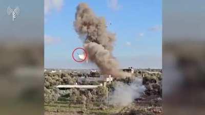 Israeli forces destroy a rocket launcher in Gaza Strip