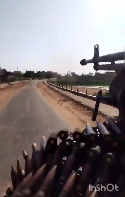 Sudanese machine gunner in action against the RSF