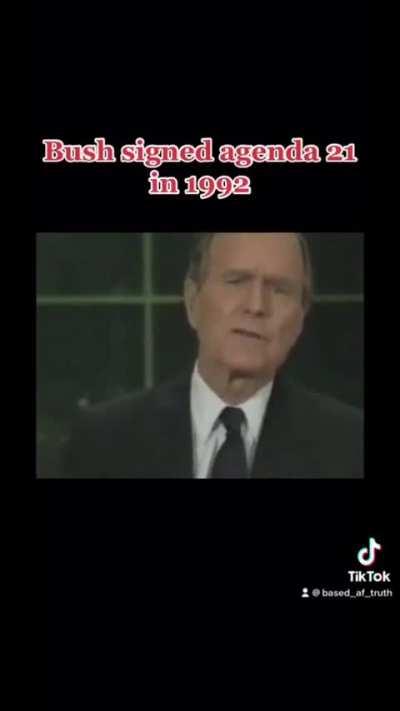 BUSH SR SIGNED AGENDA 2030 WE ARE 7 YEARS AWAY 