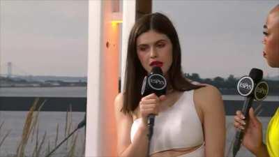 Alexandra Daddario underboob GIF (ESPYs 2021)