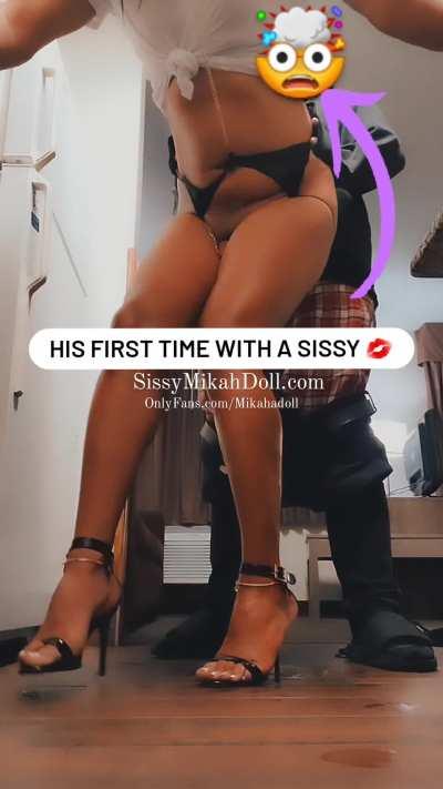 His first time fucking a Sissy