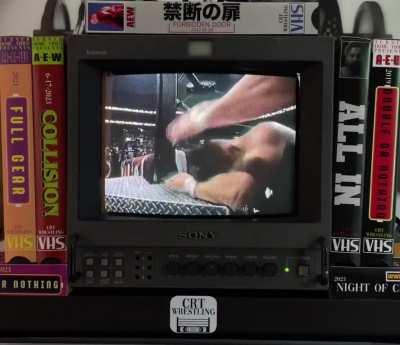 [Forbidden Door Spoilers] Kenny Omega vs Will Ospreay Highlights (Recorded to VHS in 4:3 and Displayed on a CRT TV)