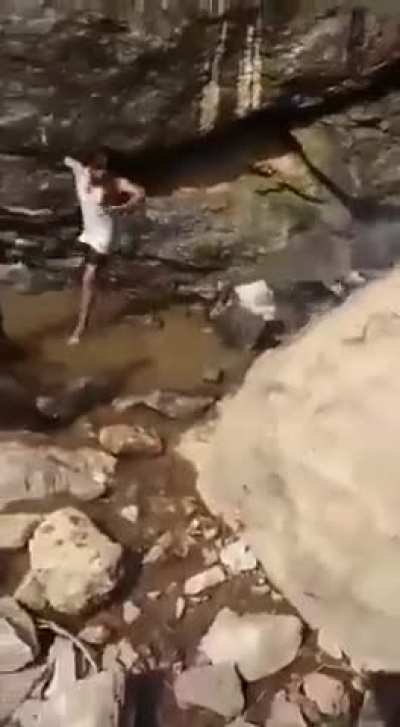 Slip At A Waterfall 