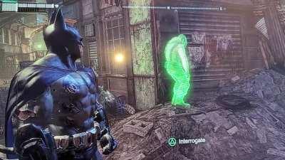 ? [Batman: Arkham City] Riddler operative doing his Lil d...