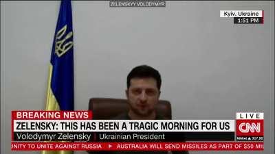 “We are fighting, for our land and our freedom…”.. CNN interpreter cries on air while translating Ukraine President Volodymyr Zelenskyy's latest address, which referred to children killed by Russia!