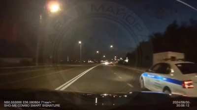 RU POV: Dashcam showing what’s said to be a MLRS strike hitting a civilian car while driving in Belgorod (sec. 24)