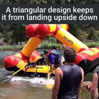 These inflatable rafts are impossible to capsize.