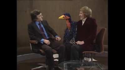 Michael Parkinson versus a wild emu.