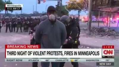 A CNN correspondent was just arrested while reporting live from Minneapolis, without giving any reason.