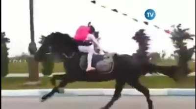 This 9 years old girl from Azerbaijan goes to school on her horse.