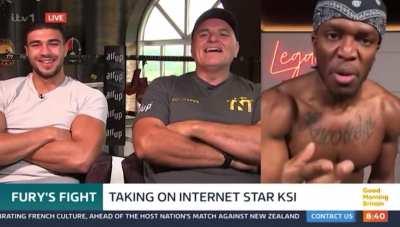 KSI going off on Tommy Fury like an anime character