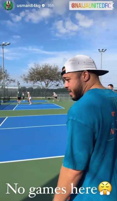 Kamari Usman reportedly seen playing tennis per-usman84kg