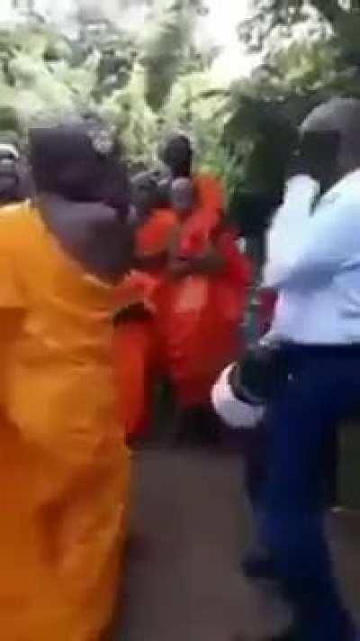 Monk vs Christian telling them they are worshiping false god