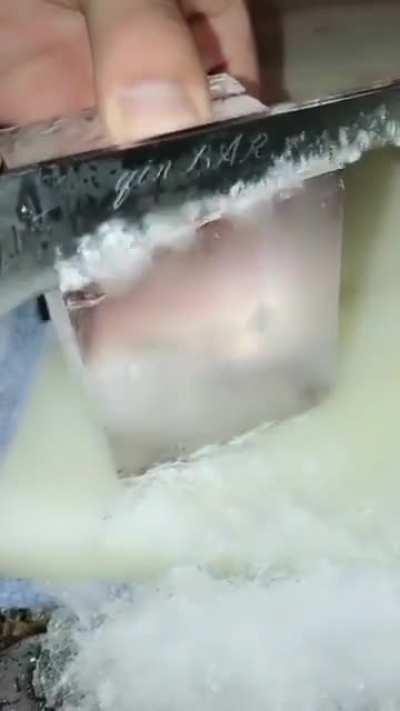 Slicing a block of ice