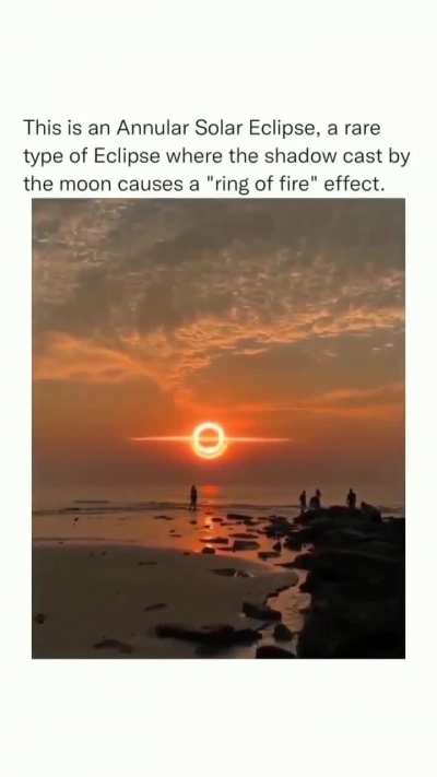 This is an Annular Solar Eclipse, a rare type of Eclipse where the shadow casted by the moon causes a &quot;ring of fire&quot; effect
