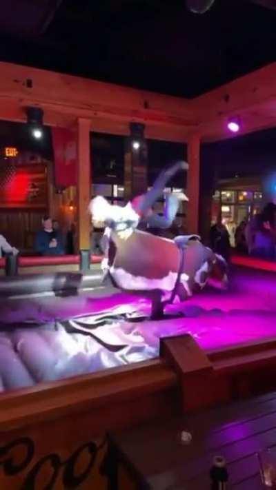 Riding a mechanical bull