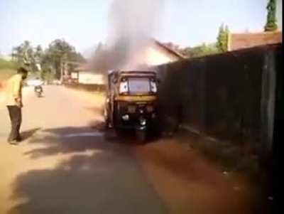 Let me just extinguish this burning rickshaw