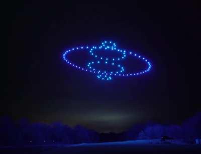 A 100-drones lightshow