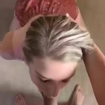 Pretty Blonde Sucking Cock