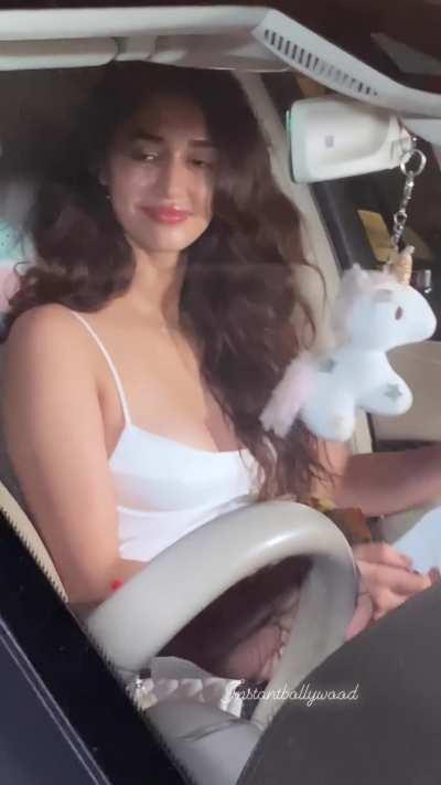 I want to be Disha Patani's driver in my next life. What a lucky guy, he gets to see that deep valley, nipple pokies and those round big jugs bounce on speed breaks daily.