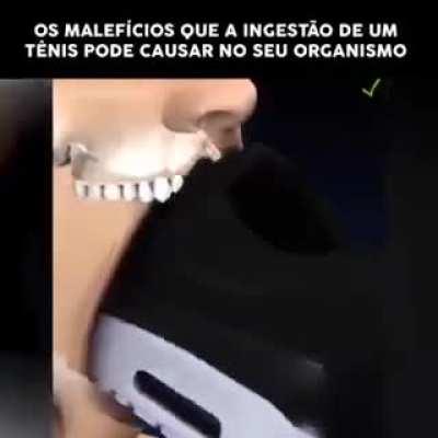 Os malefícios da ingestão de um tênis