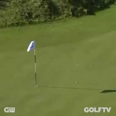 Michael Phelps with the longest televised putt ever, 160 feet. Yes, Michael Phelps 