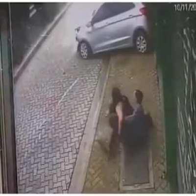 Man saves women with insane quick reflex