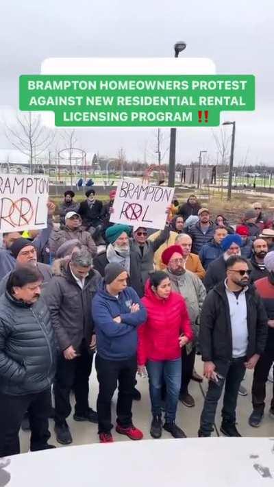 Brampton landlords protest against the Residential Rental Licensing Program