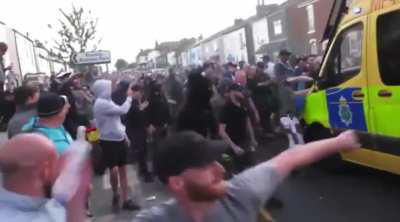 Riots in Southport (UK) today after three girls were killed in a stabbing yesterday